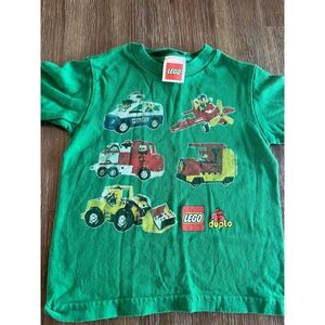 LEGO Duplo Boys Green Graphic T-Shirt Vintage 2013 Vehicles Size 2T